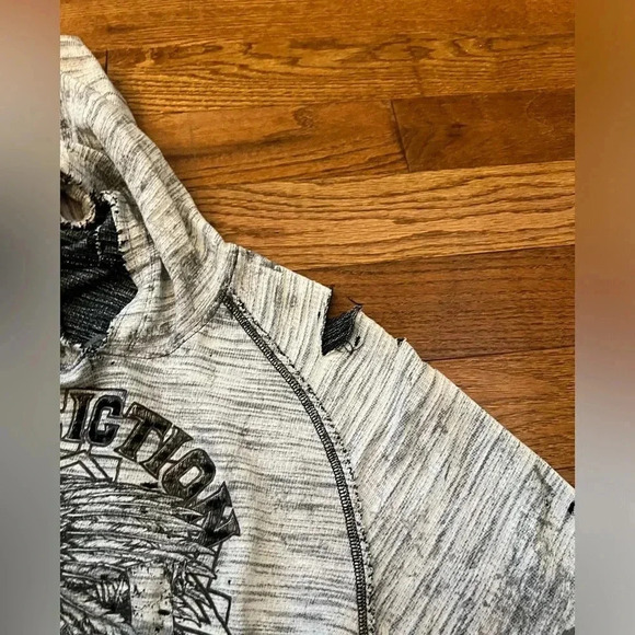 Vintage Y2k Grunge Affliction Reversible Hoodie Sz M - Picture 7 of 14